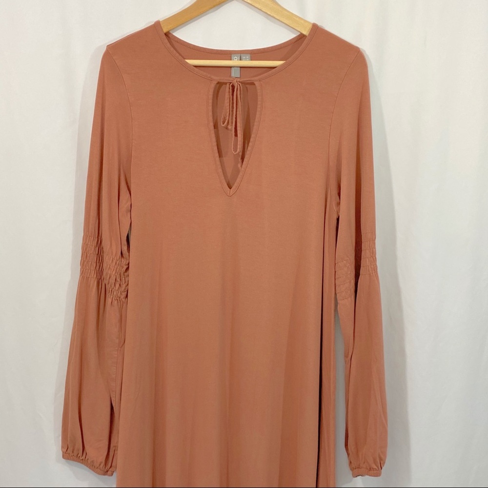 ASOS Blush Pink Keyhole Tie Boho Swing Dress - Picture 2 of 9